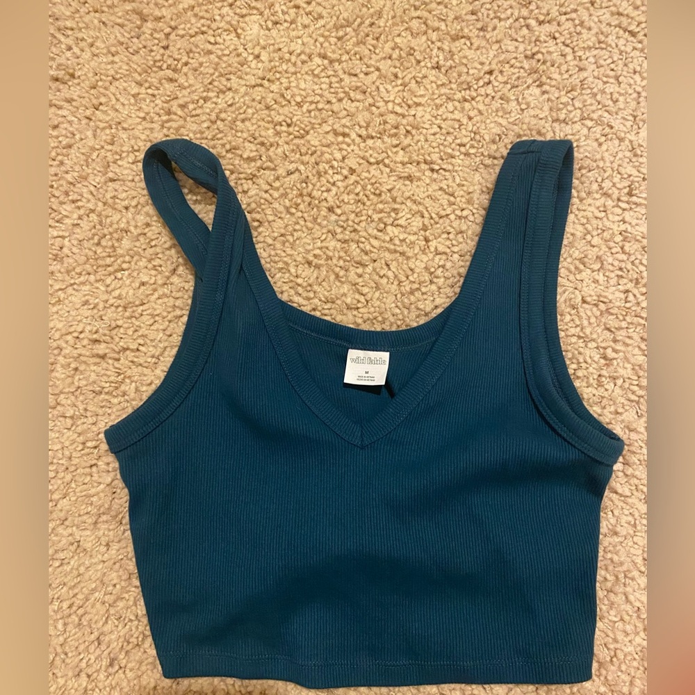 Wild Fable Teal Ribbed Tank Top